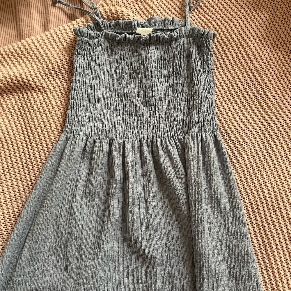 H&M Baby blue smocked dress in size small
